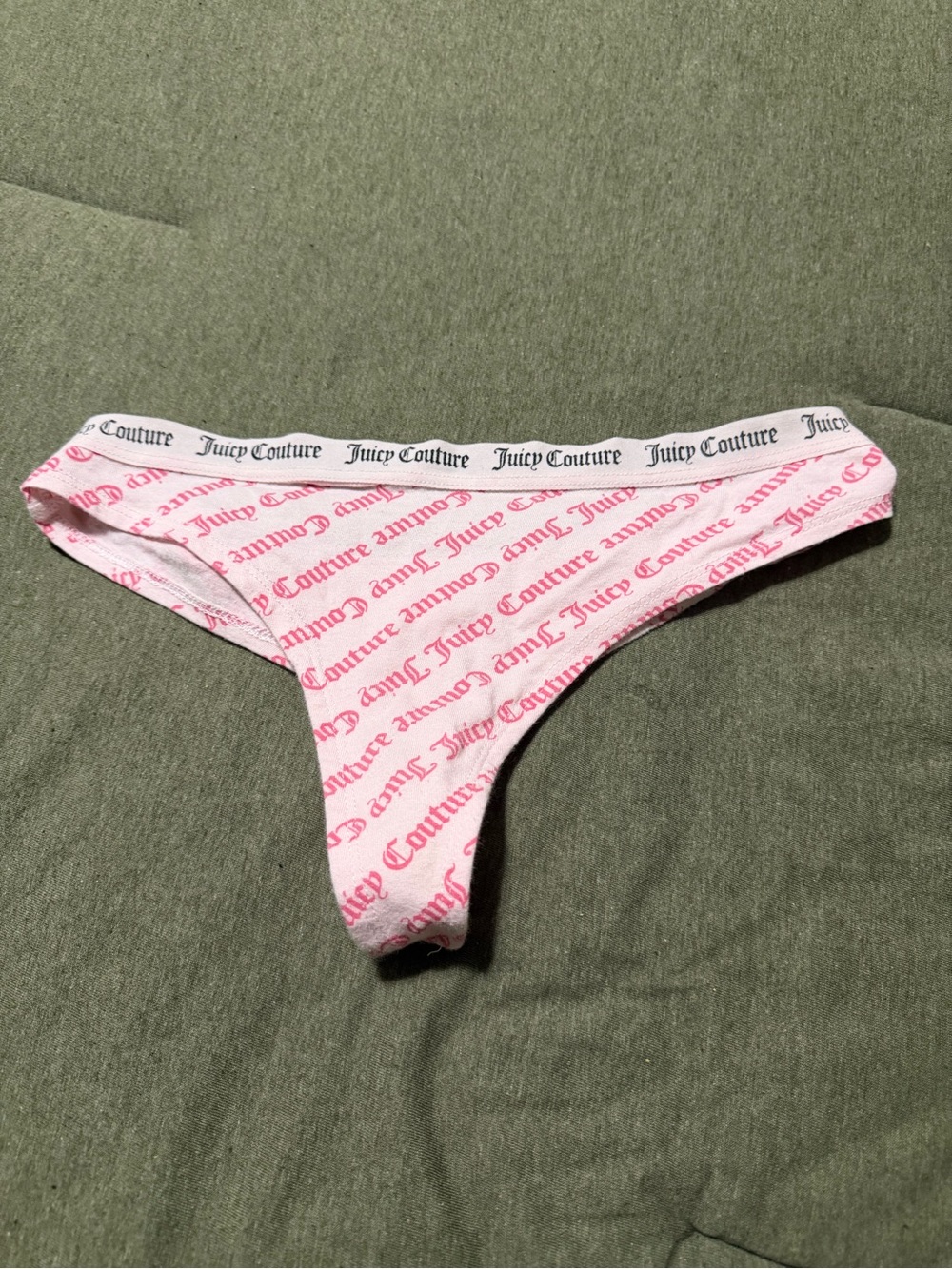 Juicy Couture Pink Logo-Print Thong